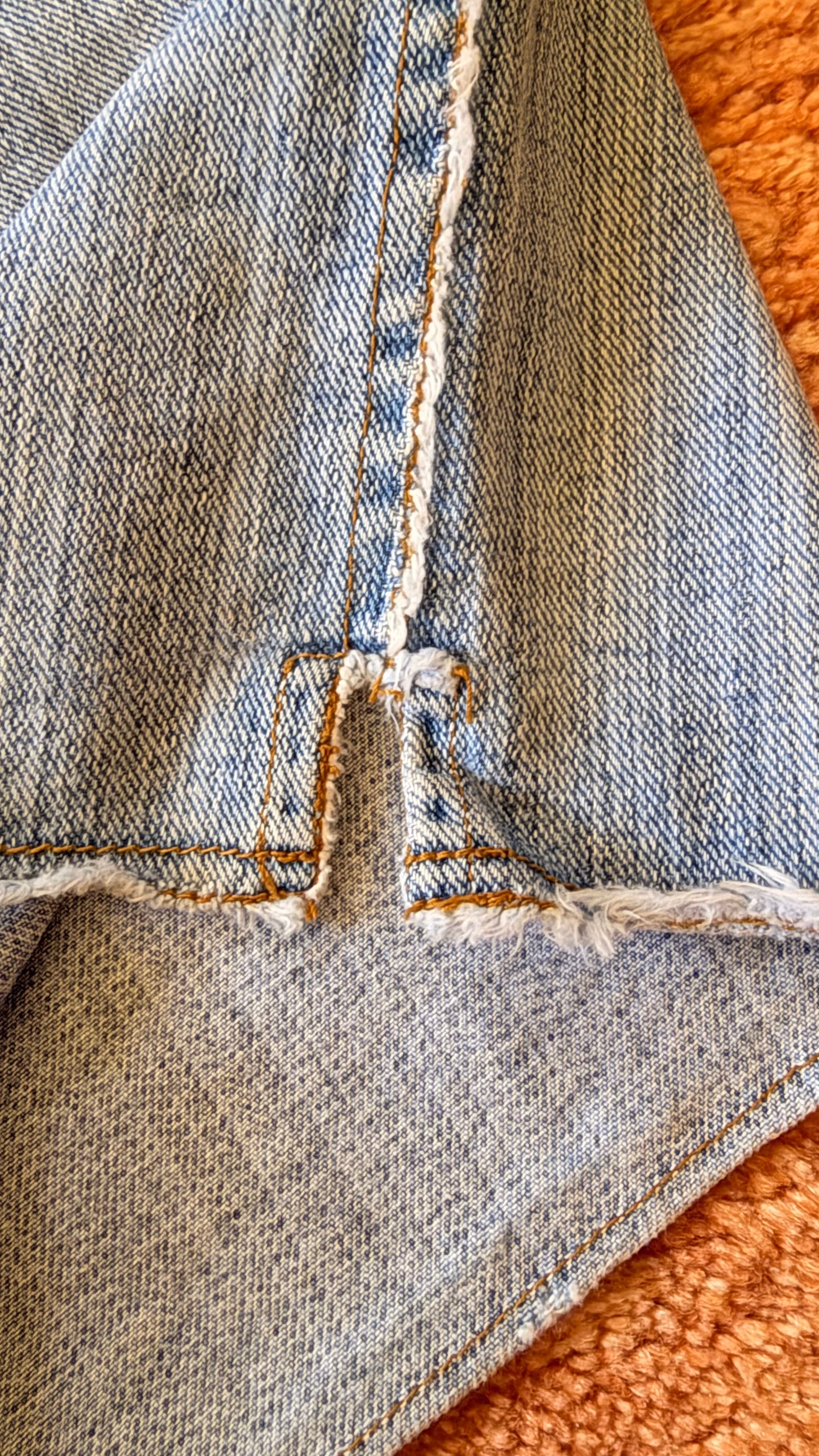 L.A. Blues Denim Shorts Size 10 Light Wash Thick Denim Raw Hem Vintage