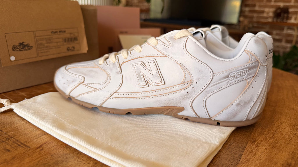 Miu Miu x New Balance 530 Unisex Sneakers EU 39 US White Age Leather US Women 8.5 / US Men 6.5