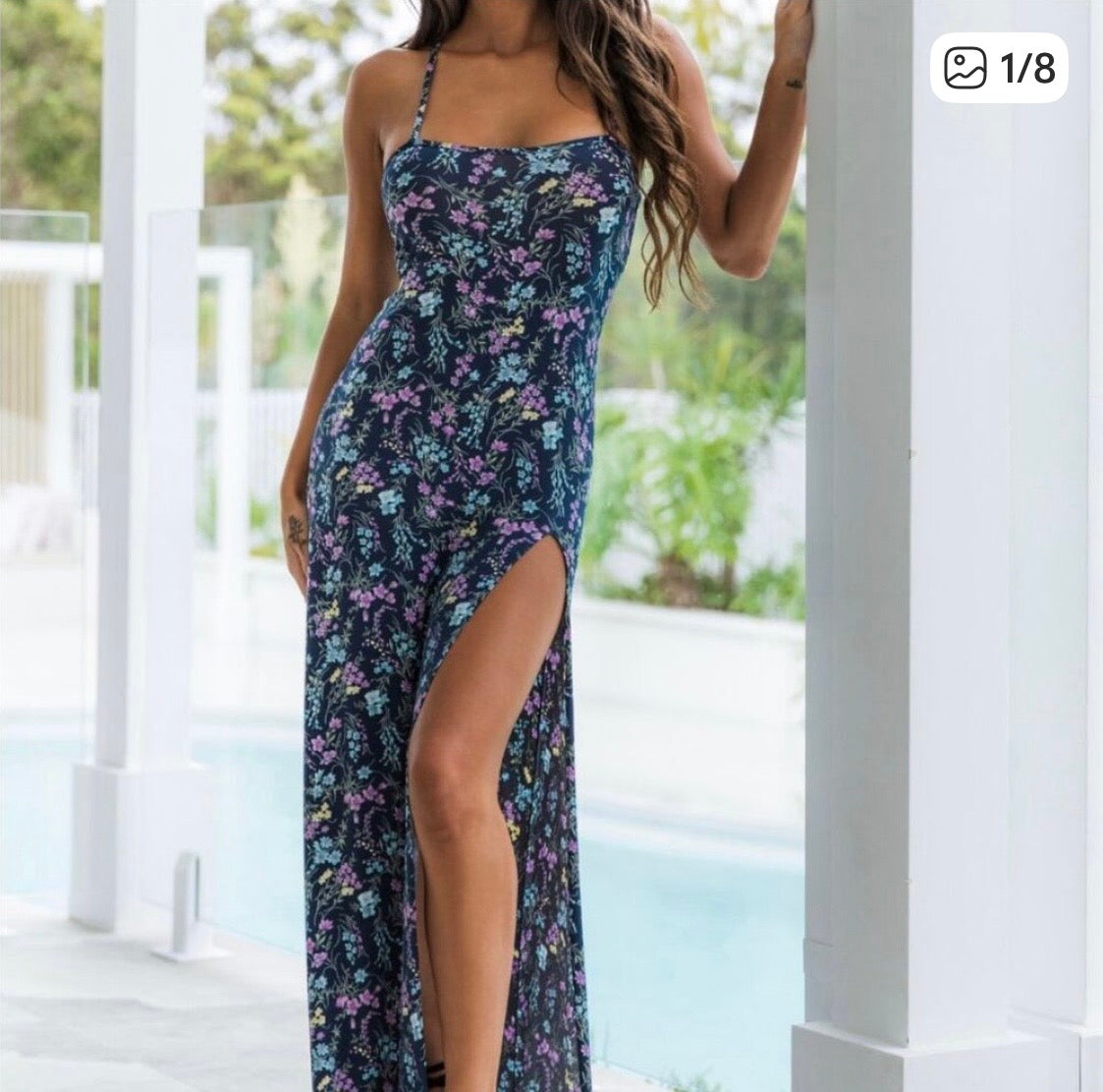 NWT Wicked Weasel Floral Maxi Dress High Slit Strappy Back Sexy
Resort L