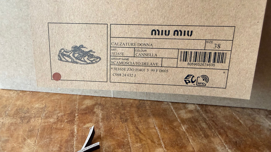 Miu Miu & New Balance Brown Suede Unisex Sneakers Sizes 38, 39