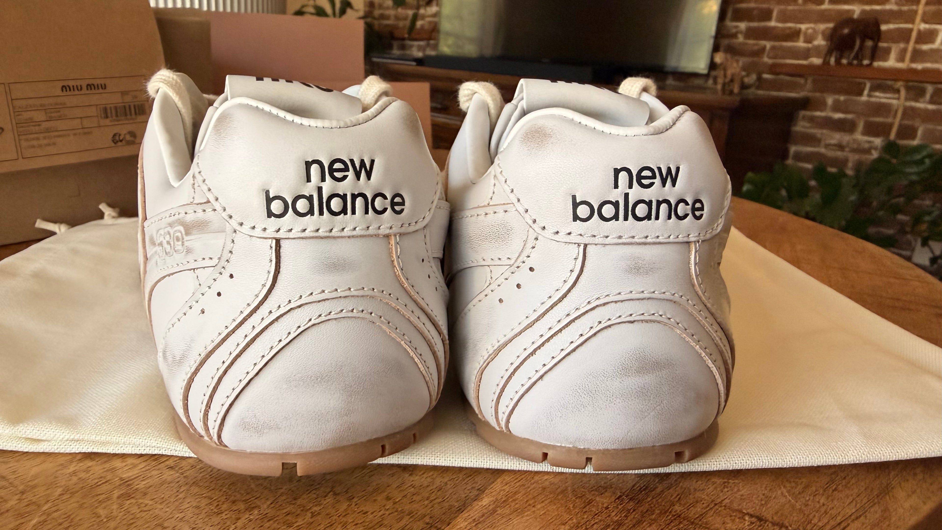 Miu Miu x New Balance 530 Unisex Sneakers EU 39 US White Age Leather US Women 8.5 / US Men 6.5