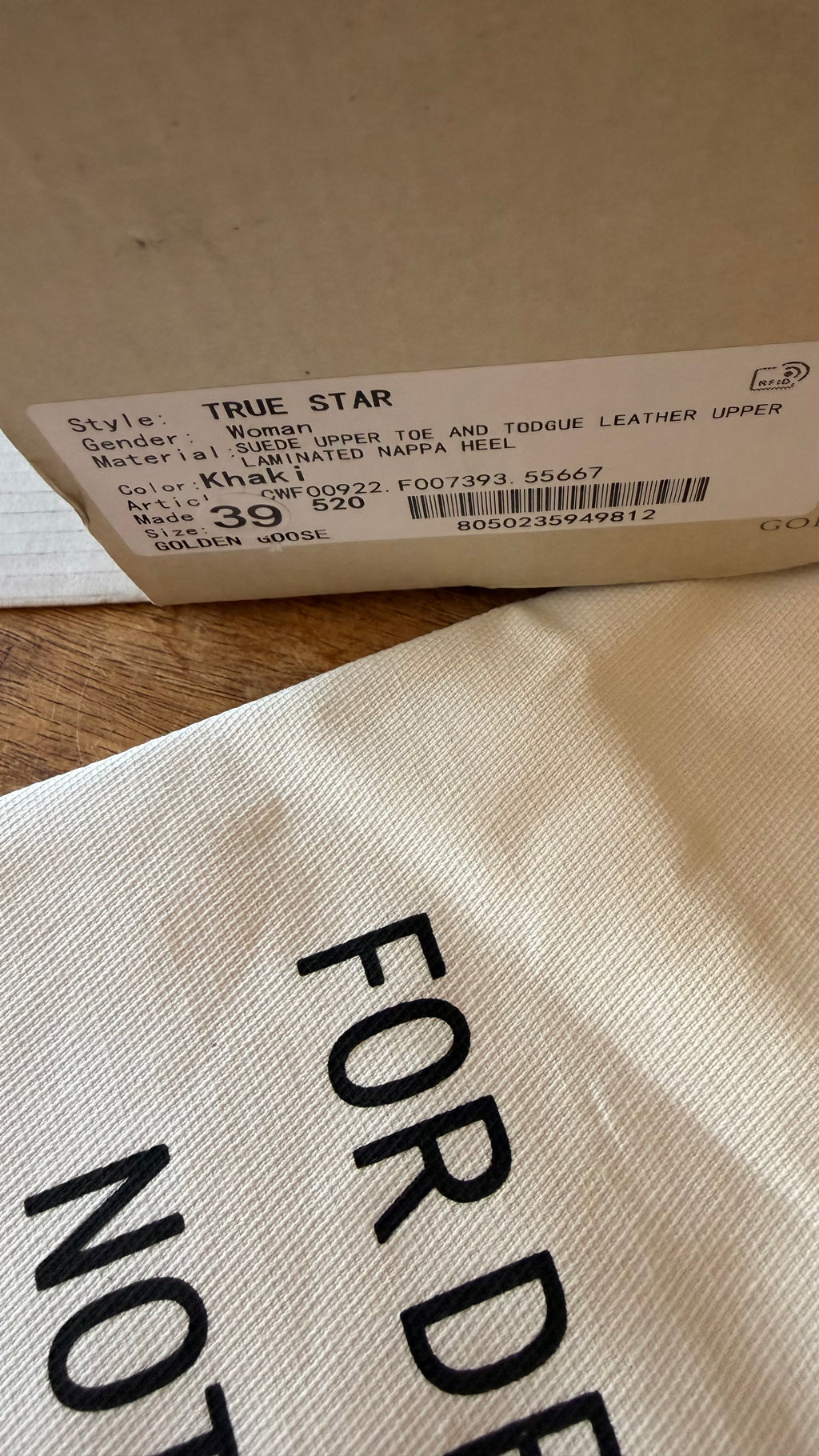 Golden Goose True-Star Sneakers EU 39 US Women 8.5 Suede Khaki Italy