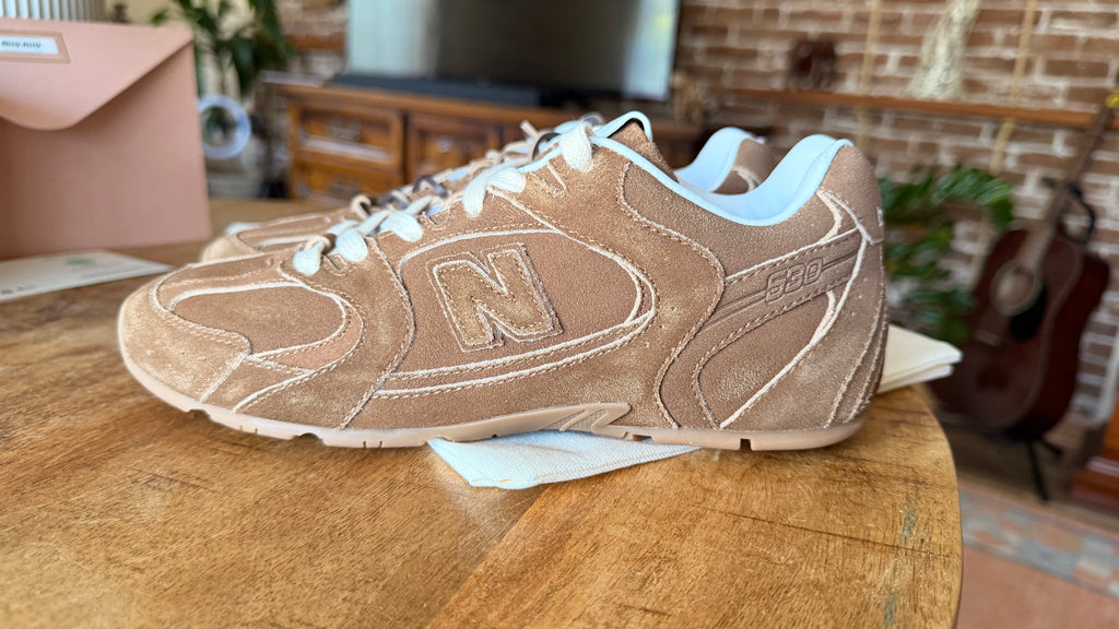 Miu Miu & New Balance Brown Suede Unisex Sneakers Sizes 38, 39