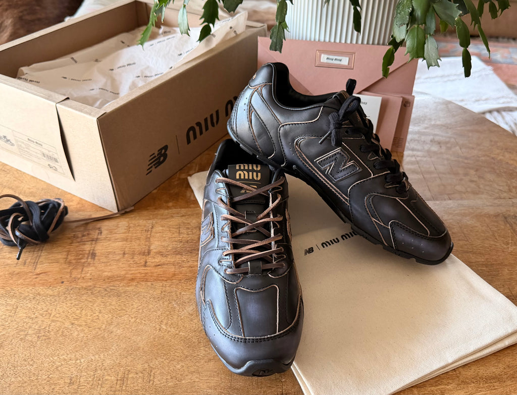 Miu Miu & New Balance Black Age Sneakers Unisex – Sizes 39, 40, 41