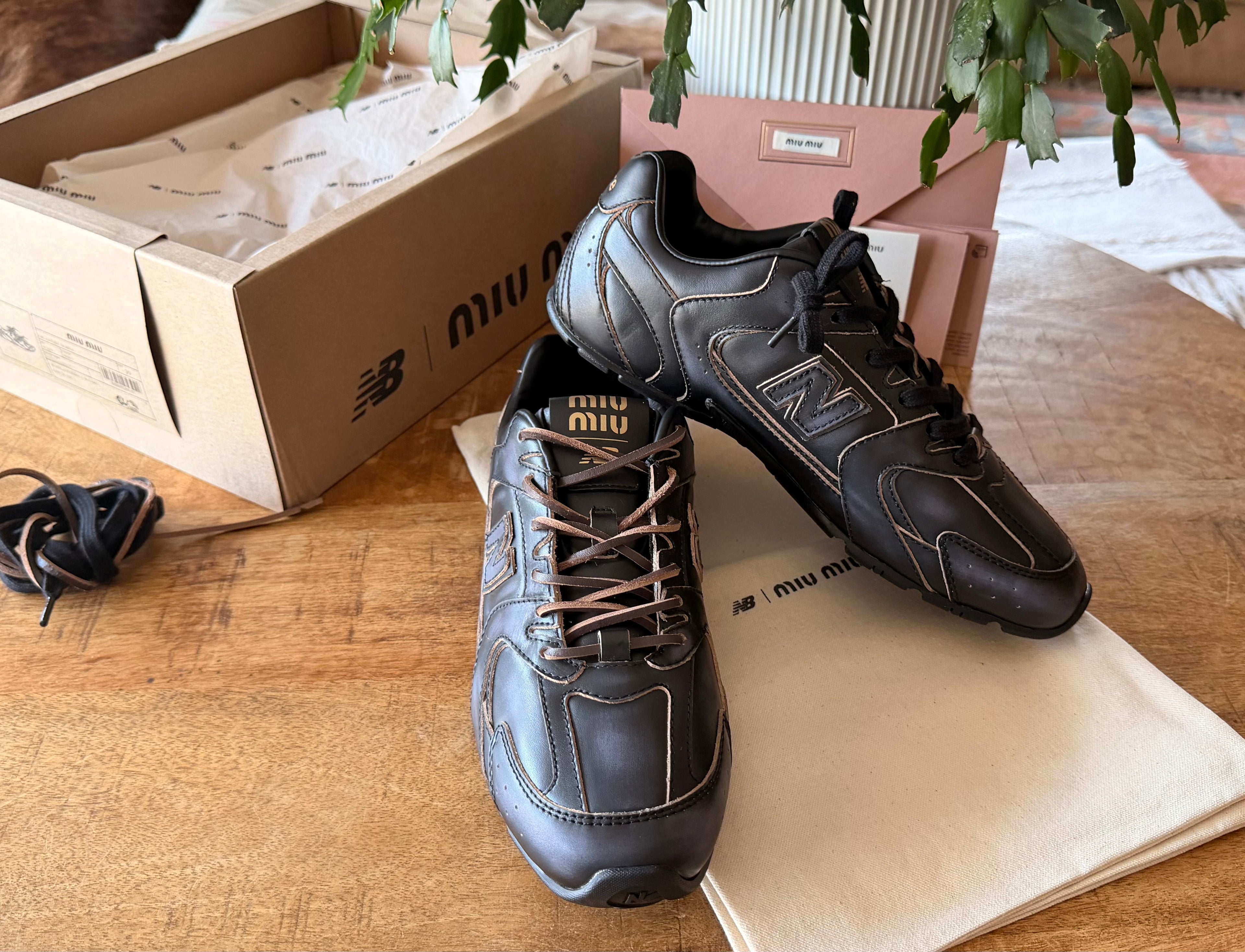 Miu Miu & New Balance Black Age Sneakers Unisex – Sizes 39, 40, 41