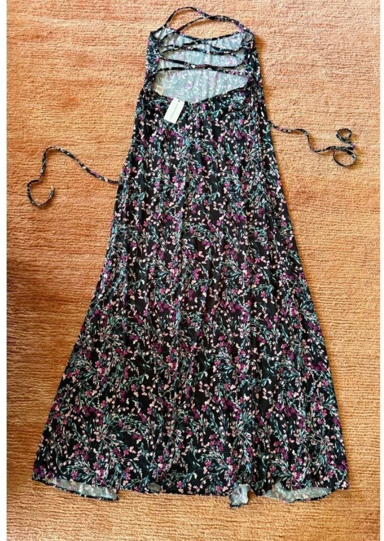 NWT Wicked Weasel Floral Maxi Dress High Slit Strappy Back Sexy
Resort L