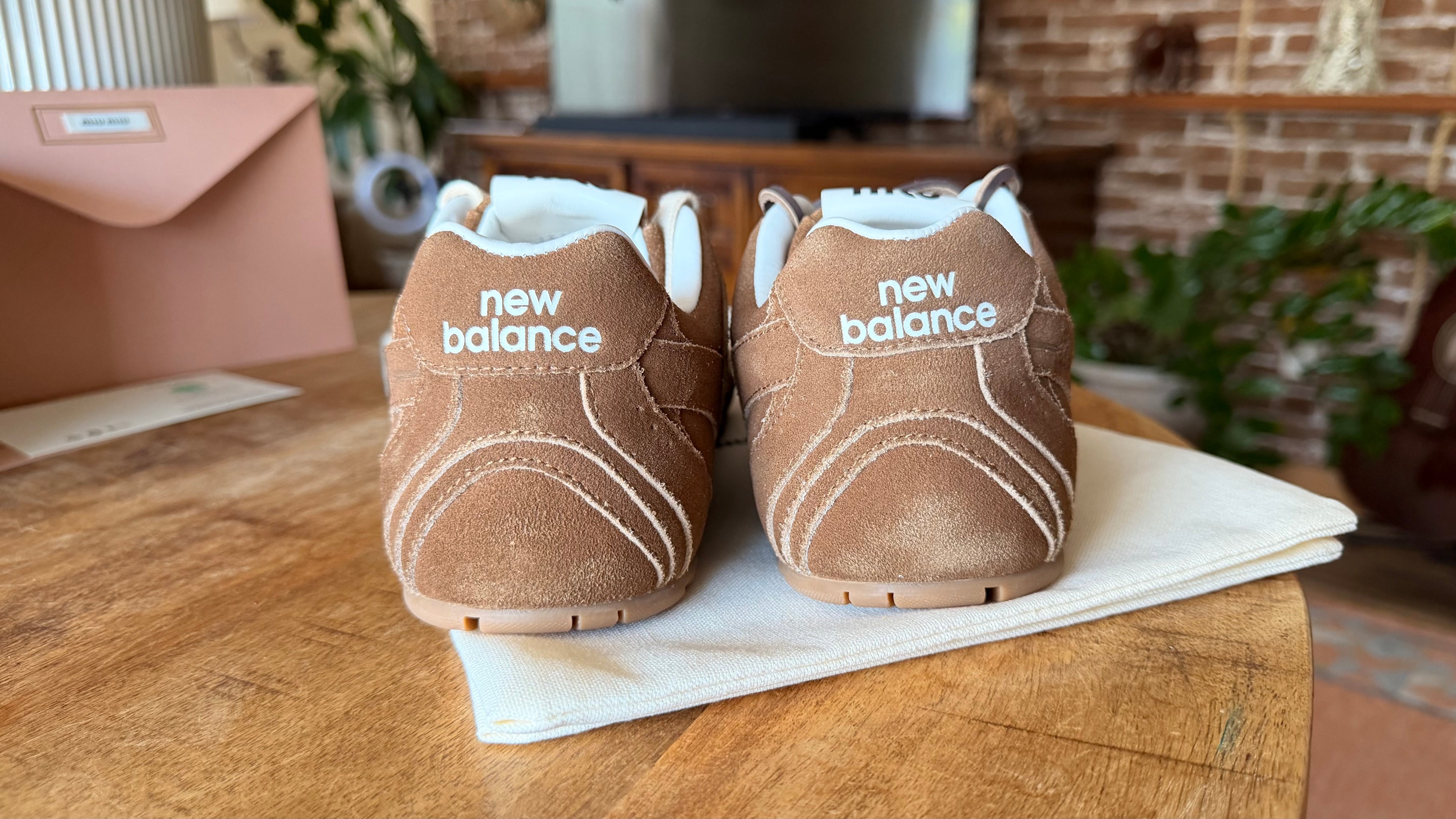 Miu Miu & New Balance Brown Suede Unisex Sneakers Sizes 38, 39