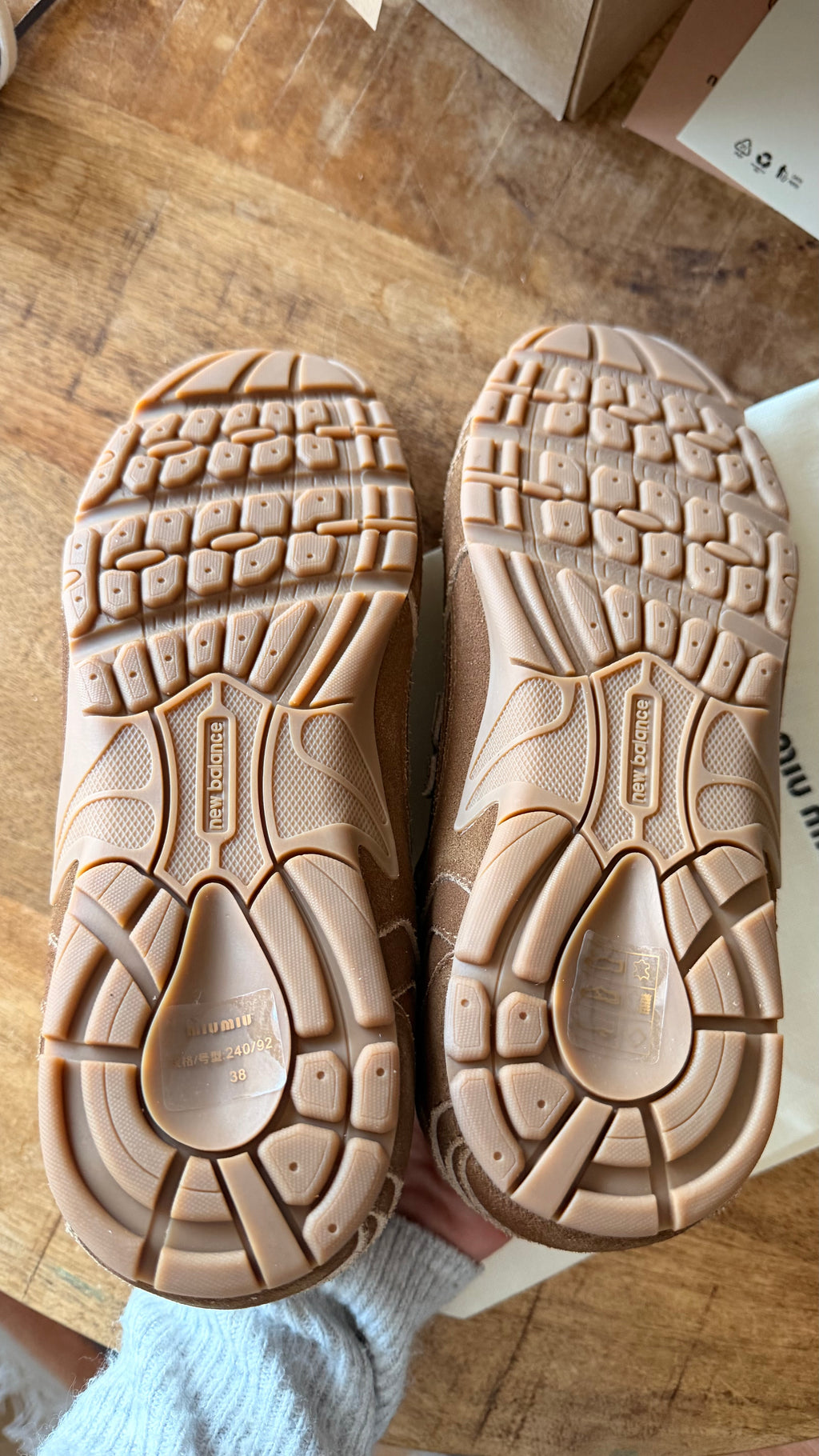 Miu Miu & New Balance Brown Suede Unisex Sneakers Sizes 38, 39