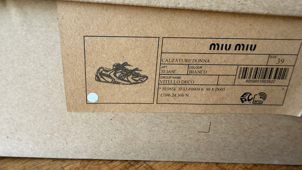 Miu Miu x New Balance 530 Unisex Sneakers EU 39 US White Age Leather US Women 8.5 / US Men 6.5