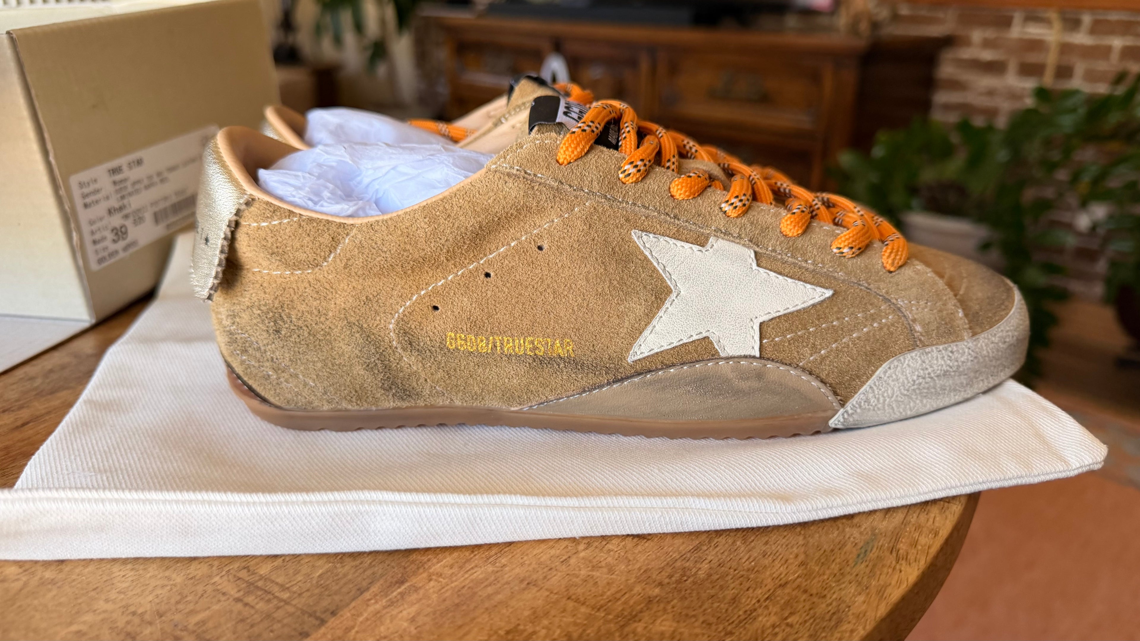 Golden Goose True-Star Sneakers EU 39 US Women 8.5 Suede Khaki Italy