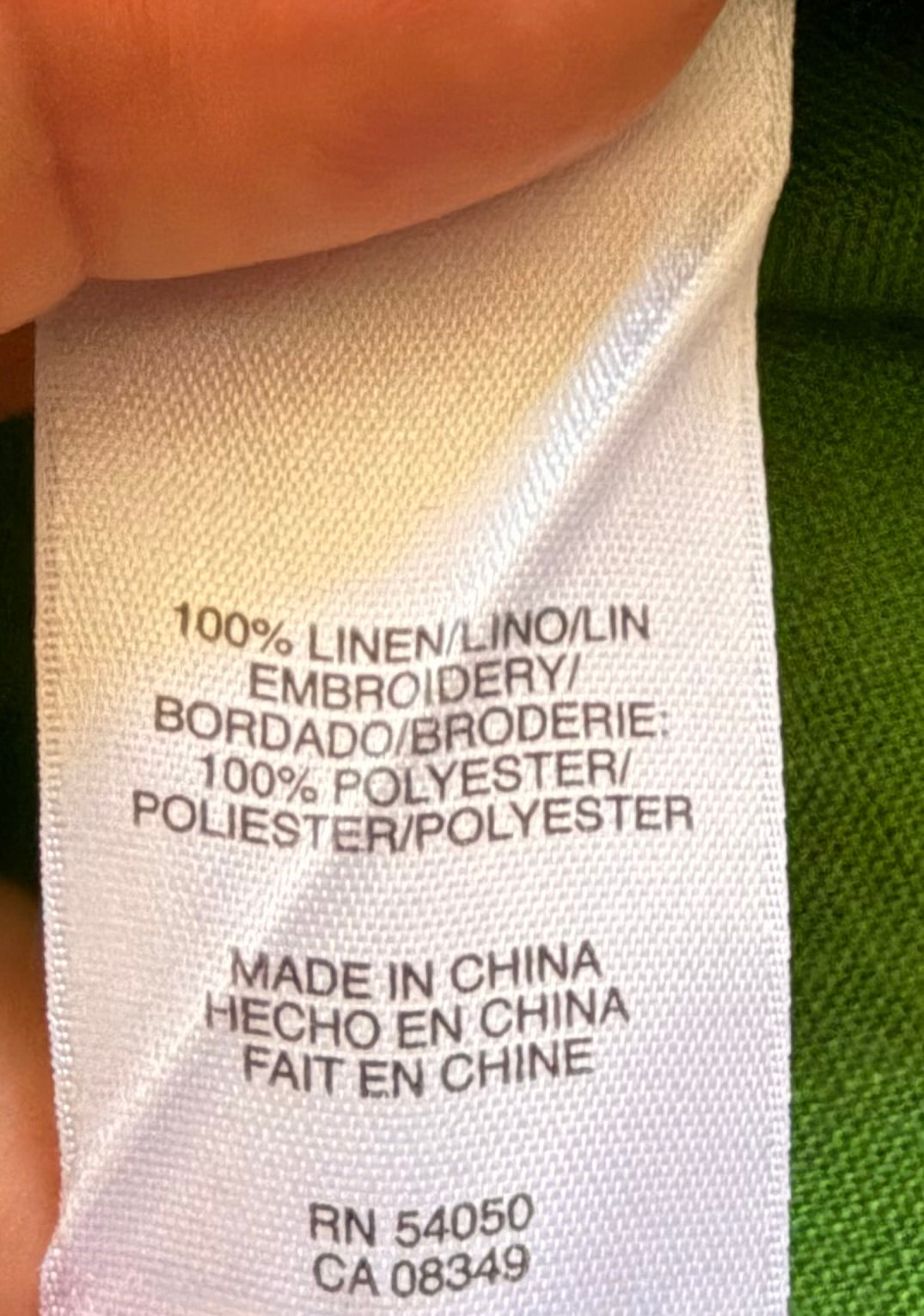 Jones New York Linen Tunic Top Green Embroidered Size 1X Boho