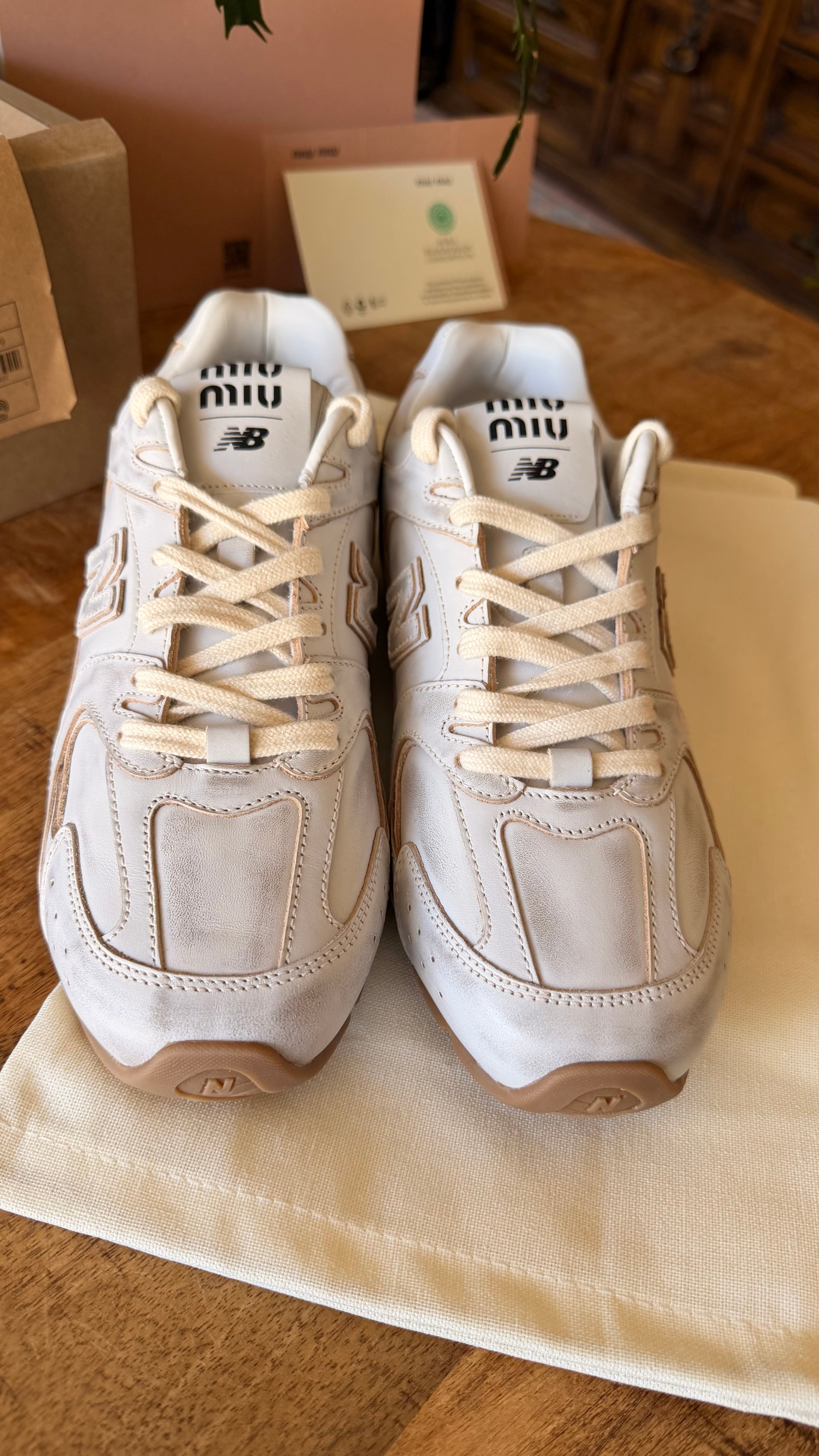 Miu Miu x New Balance 530 Unisex Sneakers EU 39 US White Age Leather US Women 8.5 / US Men 6.5