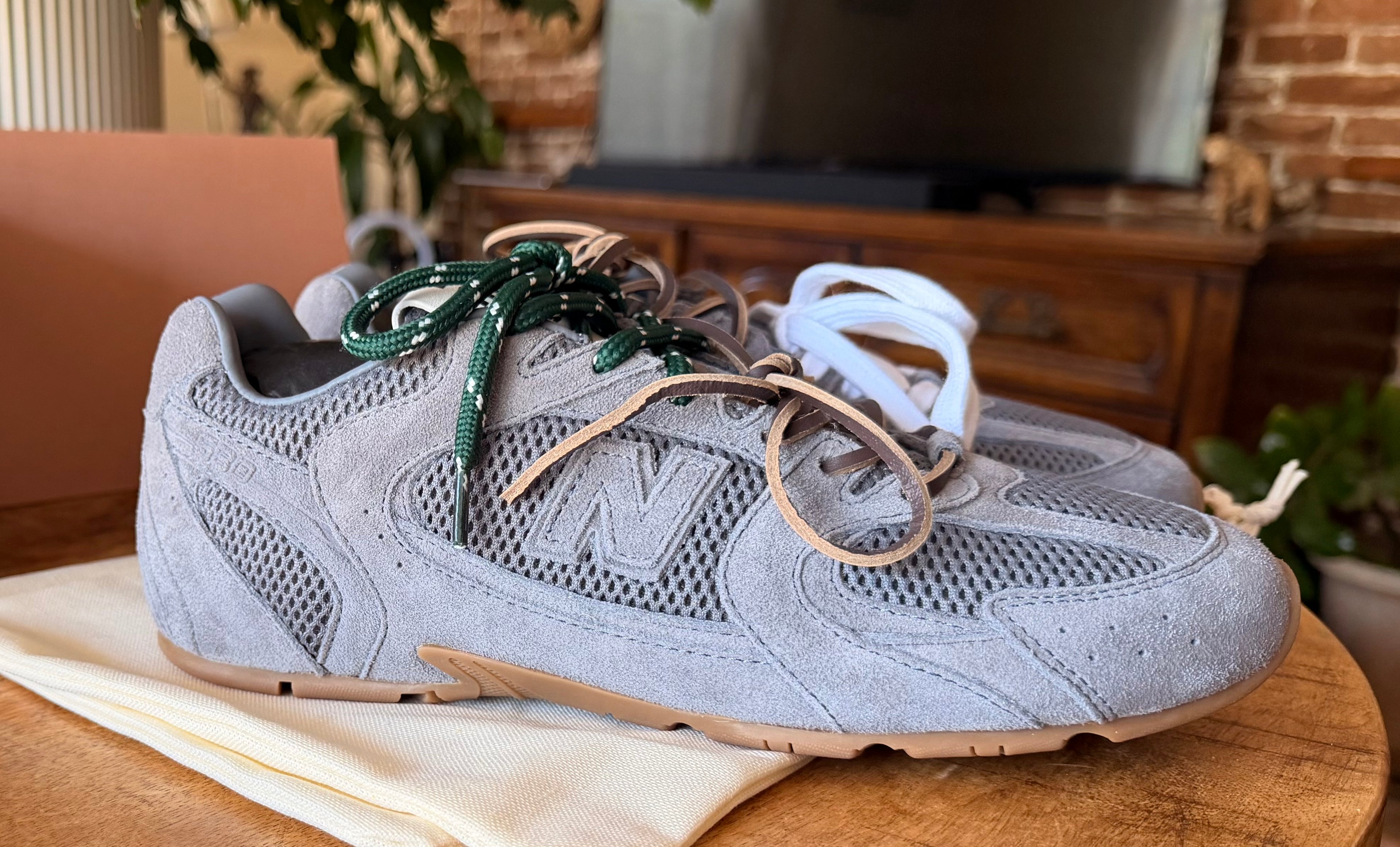 Miu Miu &New Balance Grey Suede Mesh Sneakers Size 39 Unisex